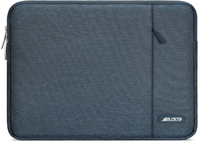 MOSISO Laptop Sleeve Bag Compatible with MacBook Pro 13 inch Polyester Vertical Case with Pocket, BLUE