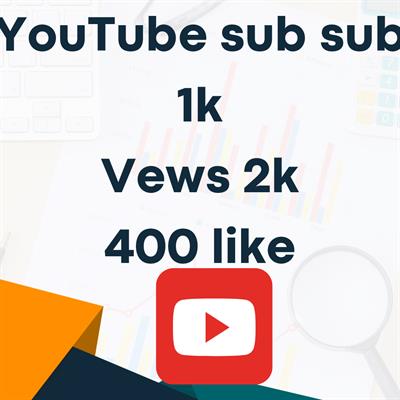 1000 YouTube Subscribers  Views 2000 likes 400 No Drop Lifetime Guaranteed  