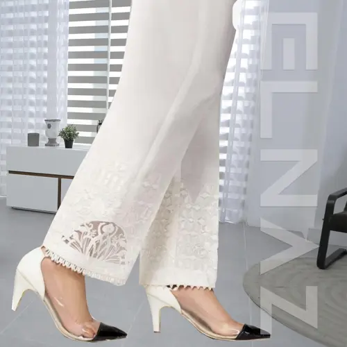 Classic Grace – ELNAZ Cotton Embroidered Trouser
