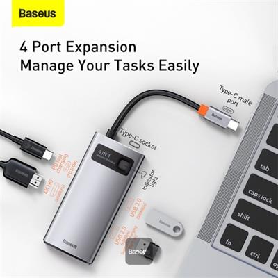 Baseus 4-in-1 Star Joy Series Multifunctional Type-C HUB Docking Station Gray