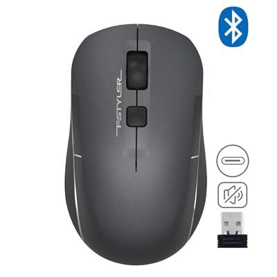 A4tech Fstyler FB26CS Air Bluetooth and 2.4G Wireless Mouse | Smokey Grey