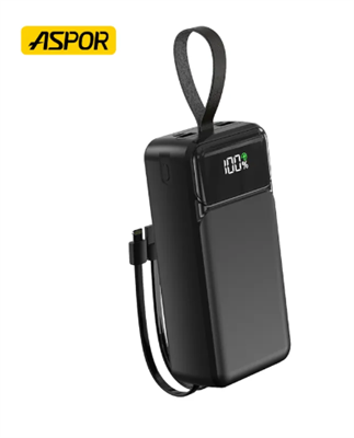 ASPOR A319 50000mAh 22.5W High-Speed Power Bank with Built-in Cable