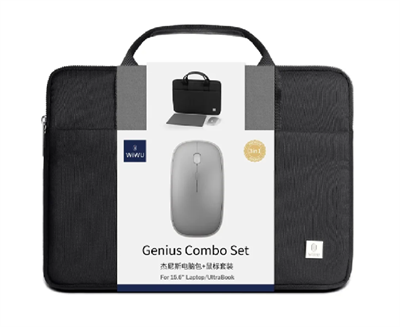 WIWU Genius Combo Set 3 in 1 Sets Laptop Bag, Mouse & Mouse Pad