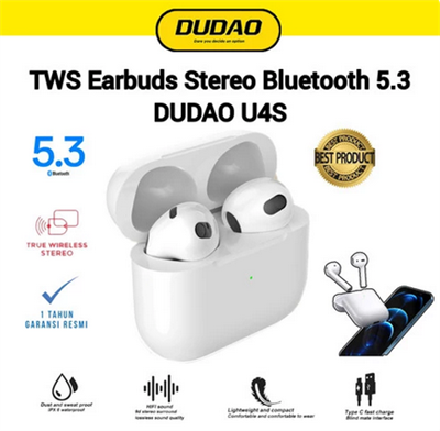 Dudao TWS Wireless Earphone Type-C input U4S