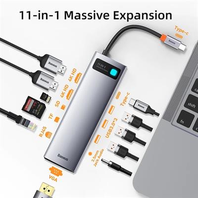 Baseus Metal Gleam Series 11 in 1 Multifunctional Type-C HUB