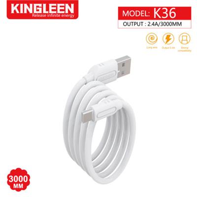 Kingleen USB To Type C Data Cable Fast Charge 3 Meters K36