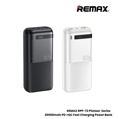 REMAX RPP-72 20000mAh BLK Piloteer Series 20W+22.5W Fast Charging Power Bank