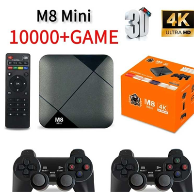 M8 Mini Game Player Android 10.0 – TV Box S905 64GB 10000 Games 4G WiFi HD 4K Wireless Controller video game