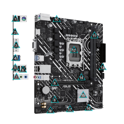 Asus Prime H610M-K D5 Intel® H610 (LGA 1700) micro-ATX motherboard