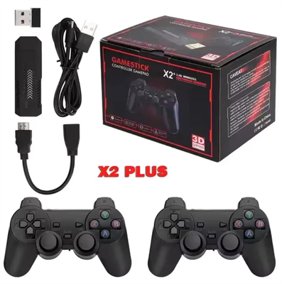 X2 Plus Retro 3d 32000+ Video Games 4k Hd Output Game Stick With 2 Wireless Controllers