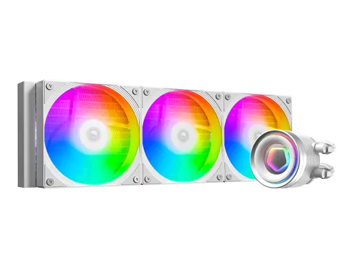 ID-COOLING FX360 INF ARGB 360mm AIO Liquid CPU Cooler w/ Infinity Mirror Display – White