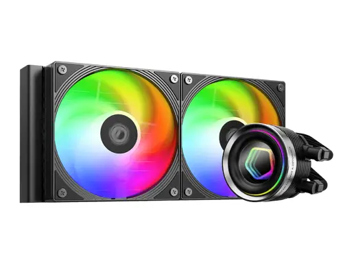 ID-COOLING FX240 INF ARGB 240mm AIO Liquid CPU Cooler w/ Infinity Mirror Display – Black