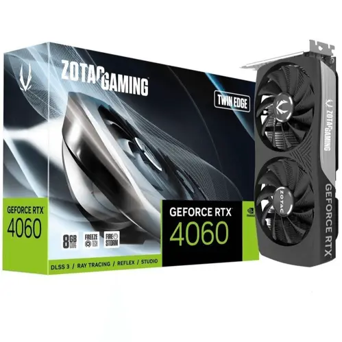 Zotac Gaming GeForce RTX 4060 8GB Twin Edge DLSS 3 8GB GDDR6 128-bit 17 Gbps PCIE 4.0 Compact Gaming Graphics Card