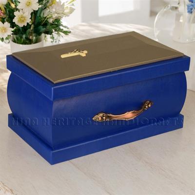 Elegant Lapiz Blue PU Leather Garden Cremation Urns - Premium Memorial Keepsakes