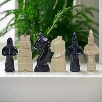 Verona Beige & Jet Black Royal Series Chess Pieces Set - Luxury Staunton Design