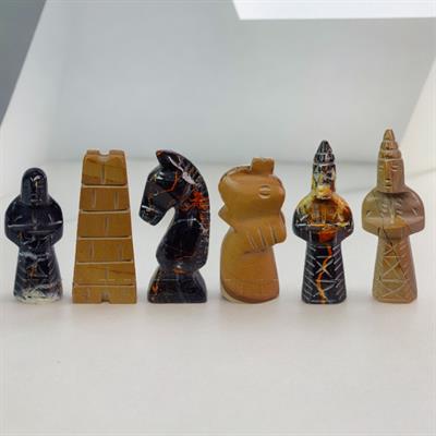 Burma Teak Jasper Marble & Michael Angelo Royal Bishop Series Chess Set – Handcrafted Luxury Pieces