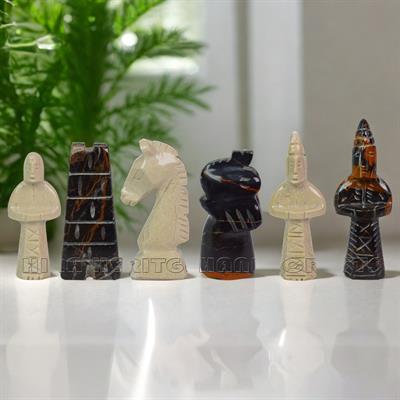 Handcrafted Michael Angelo and Verona Beige Marble Chess Pieces – Luxury Stone Chess Set for Elegant Gameplay