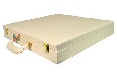 Elegant Champagne Color PU Leather Chess Storage Box - Stylish & Durable Organizer for Your Chess Set