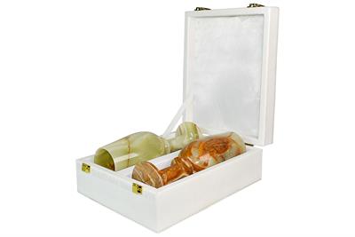 Snow White Wine Glass Storage Box - Fits 3x8 Inch Glasses - Elegant Protective Case