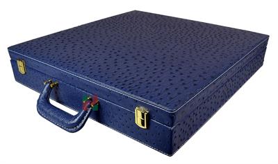 Premium Ostrich Textured PU Leather Chess Storage Box – Elegant and Durable Organizer