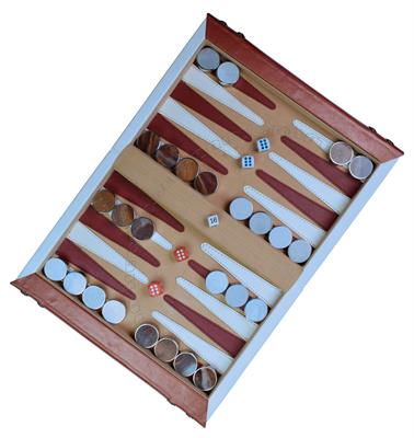 Elegant Leather Book-Shaped Backgammon Set with Marble Checkers & Metallic Edges – Perfect Gift for Gamers & Decor