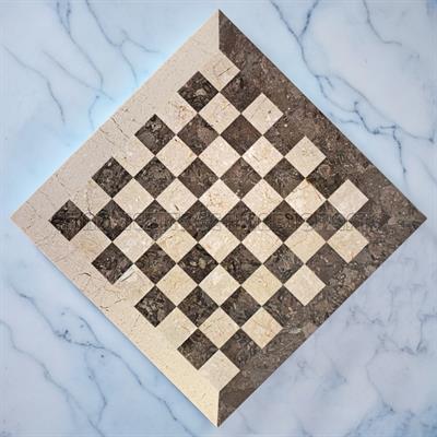 Oceanic Botticina Marble Chess Set with Customizable Border Variants – Elegant Marble Chessboard for Classic & Modern Interiors