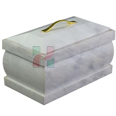 Pristine White Marble Natural Stone Coffin Urn 