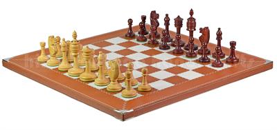 Premium Leather Reversible Game Board – Dual-Sided Chess and Backgammon Set with Imperium Series Handcrafted Wooden Chess Pieces and Wooden checkers Elegant PU Leather Storage Box