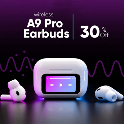 A9 PRO ANC EARBUDS WITH TOUCH SCREEN LED