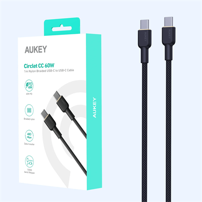 Aukey Circlet 60w 1m Nylon Braided Usb-C to Usb C Cable