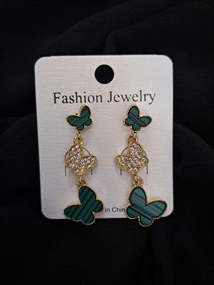 Pair Of Green Butterfly Earrings For Girls Fashion Personality Jewelry For Special Day