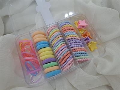 Mix 90 Pcs Baby Girls & Mixed styles Lovely Candy Color Plastic Hair Bands and clips for Kids