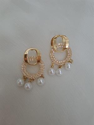 Korean Style Golden Colour Round Earrings Trendy Earrings For Girls