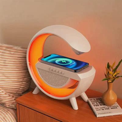 G Shaped RGB Light Table Lamp With Wireless Charger 