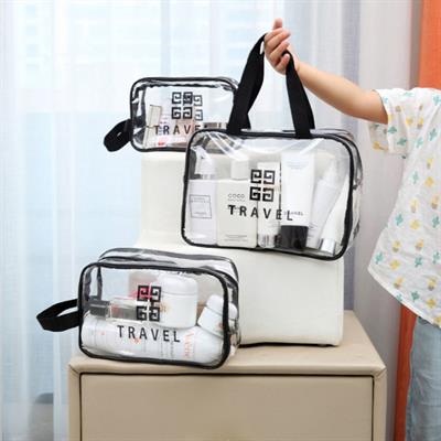 Single Layer Transparent Travel Cosmetic Pouch 