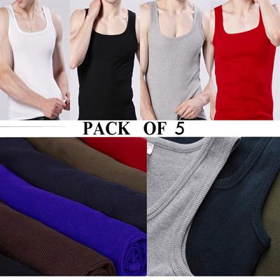 Pack Of 5Pcs 100% Cotton Men Women’s Export Standard Athletic High Quality Vest