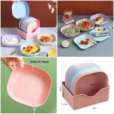 10 Piece Plates Set with Holder