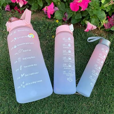 Water Bottle Motivational Drinking Bottle Sports Water Bottle With Time Marker Portable Reusable Plastic Cups Outdoor Travel Gym