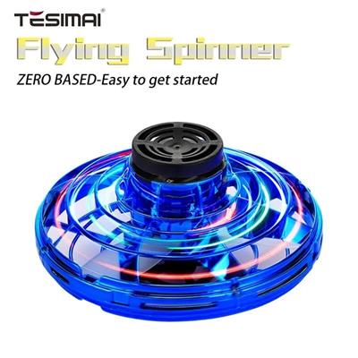 Mini Flying Spinner Luminous UFO Drone Hand Operated Flyorb Fly Fidget Toys Children Kids Adult Christmas Birthday Gift