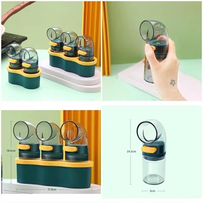 3pcs Spice Bottles With Stand Set