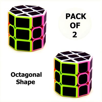 Pack Of 2 Colorful Octagonal Shaped Puzzle Cube Toys (3x3x3)