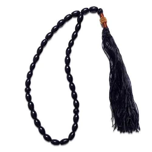 Premium Black Aqeeq Tasbih - 100 Beads