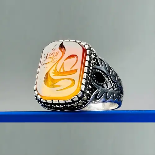 Genuine Yellow Yemeni Aqeeq Ring