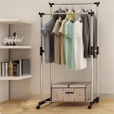 Double Pole Telescopic Clothes Rack