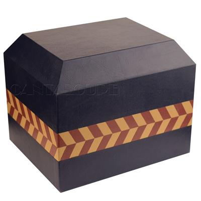 Premium Quality Leatherette Herringbone Cremation Ashes Urn For Adults In UK 