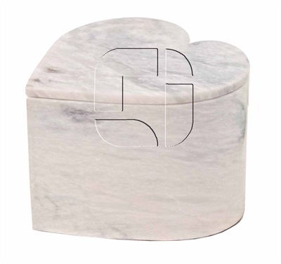 White Marble Natural Stone Heart Shape Adult Cremation Urn For Ashes