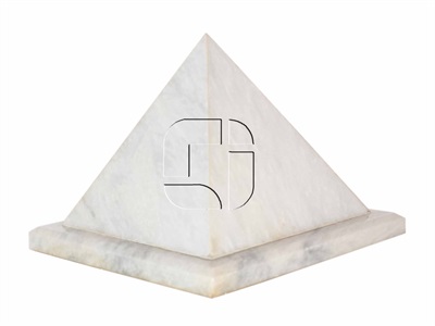 White Marble Natural Stone Pyramid Adult Cremation Urn For Ashes