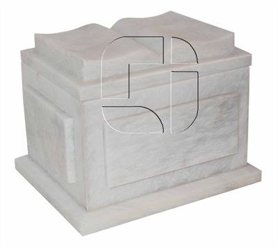 White Marble Natural Stone Bible Adult Cremation Urn For Ashes