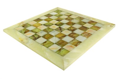 White Onyx & Green Onyx Natural Stone Chess Board