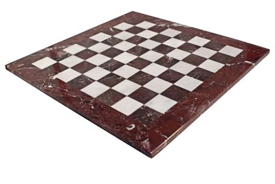 Red Zebra & White Marble Natural Stone Chess Board